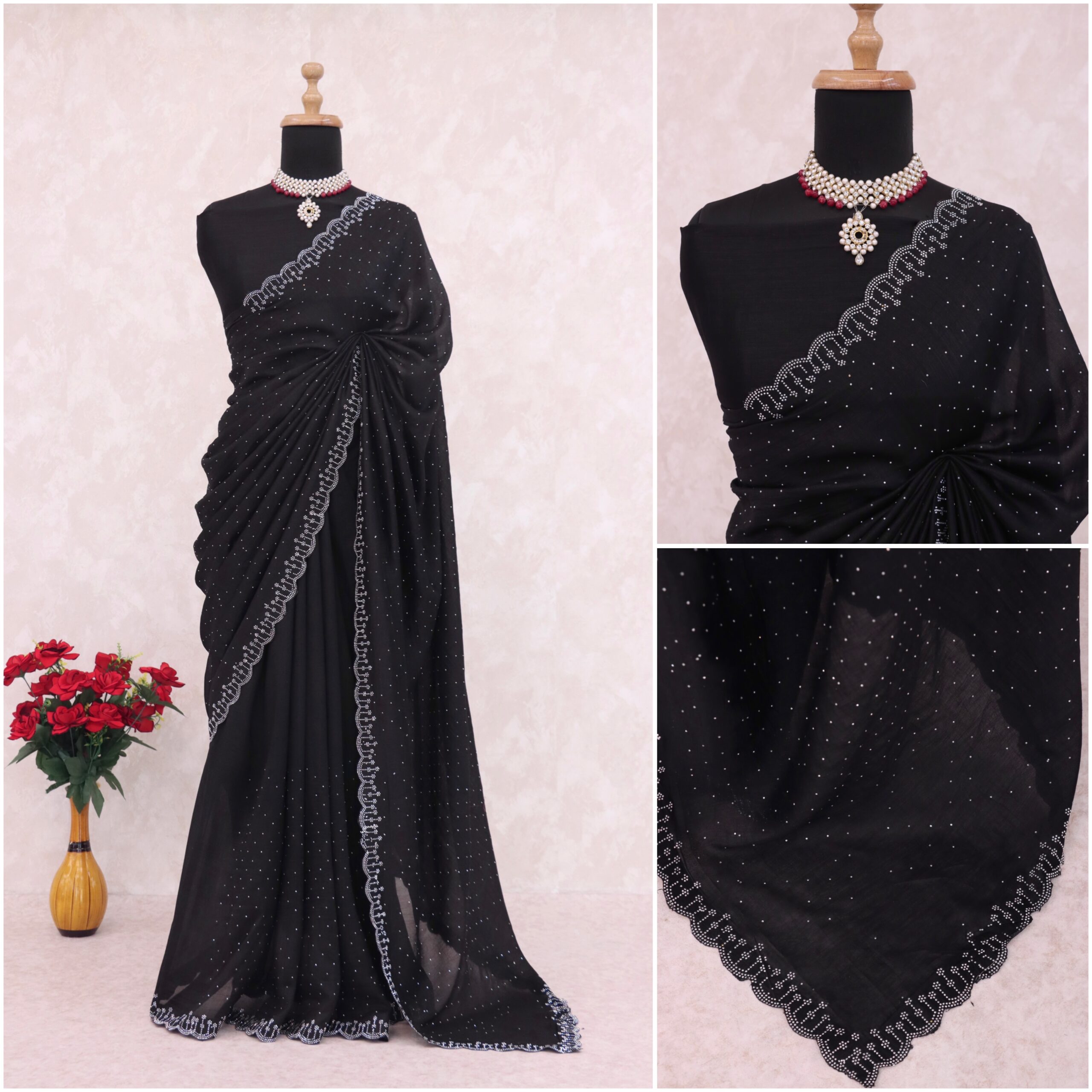 Sitanjali Fancy Vichitra Silk Saree With Unstitched blouse