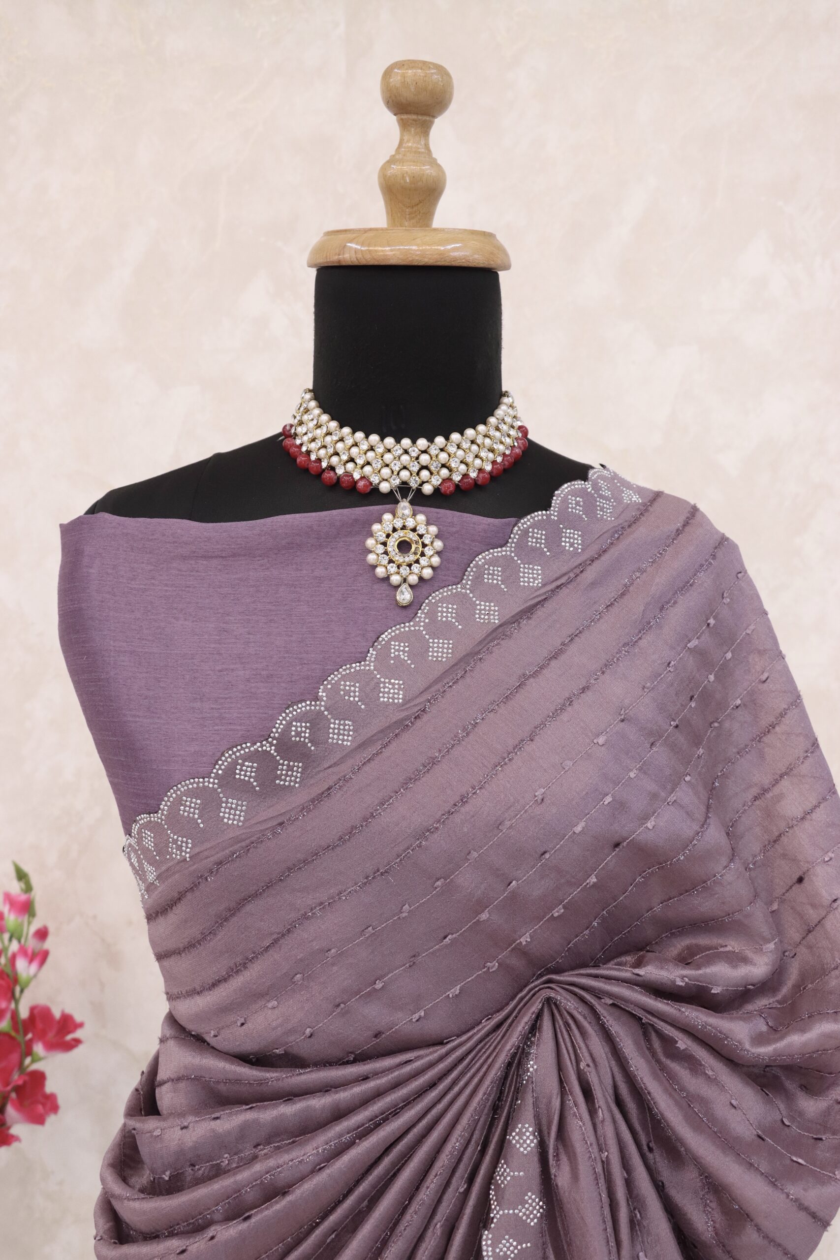 Sitanjalinx Dola Silk Banarasi Bridal Saree – Ready to Wear Sitanjali Fancy Vichitra Silk Saree With Unstiched Blouse Piece - Image 3