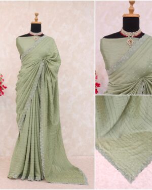 Sitanjalinx Dola Silk Banarasi Bridal Saree – Ready to Wear Sitanjali Fancy Vichitra Silk Saree With Unstiched Blouse Piece