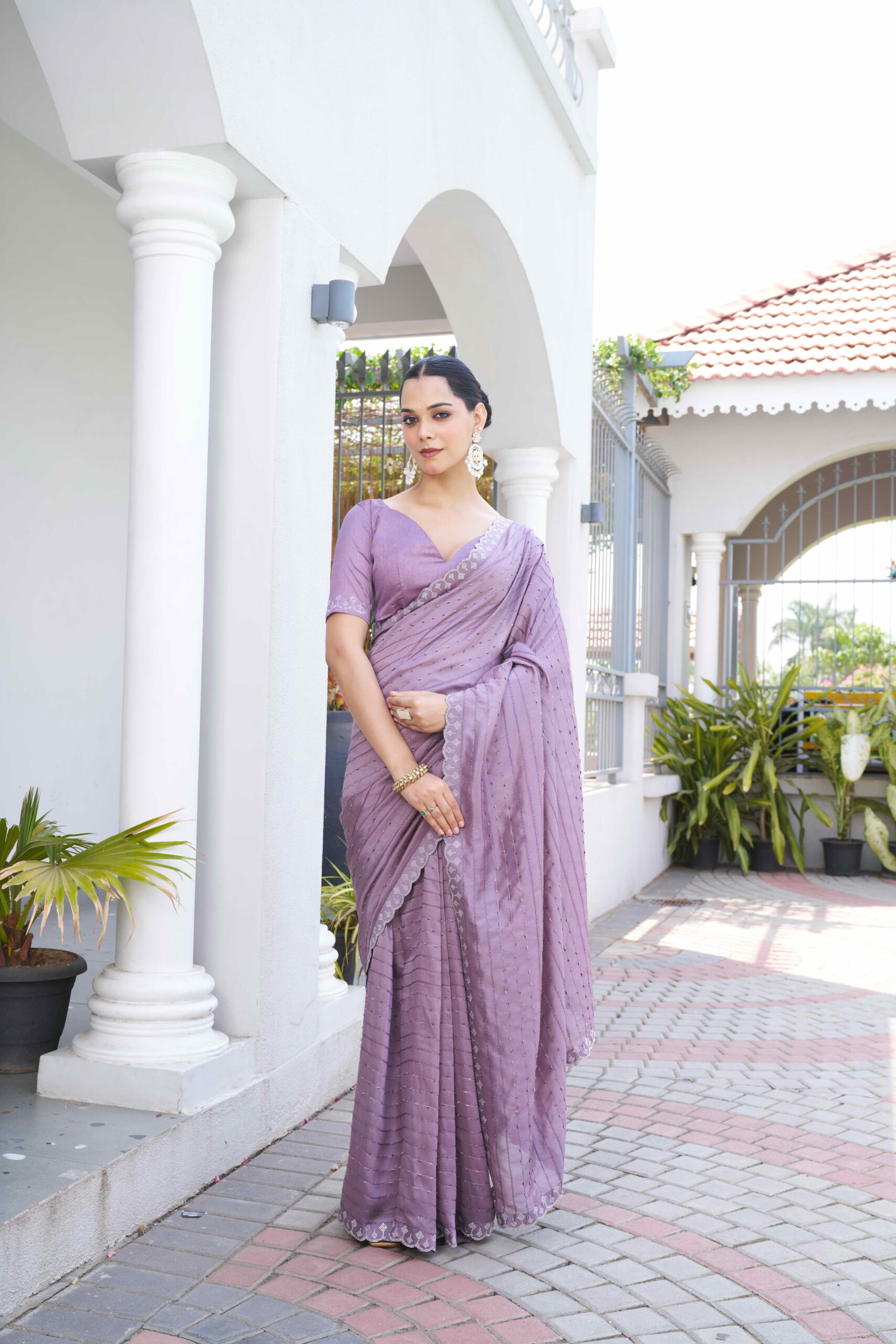 Sitanjalinx Dola Silk Banarasi Bridal Saree – Ready to Wear Vichitra Silk Saree