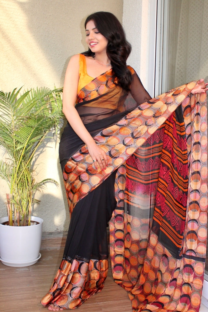 Sitanjalinx Dola Silk Banarasi Bridal Saree – Ready to Wear Sitanjali Fancy Satin Patta Saree With Unstitched blouse - Image 2