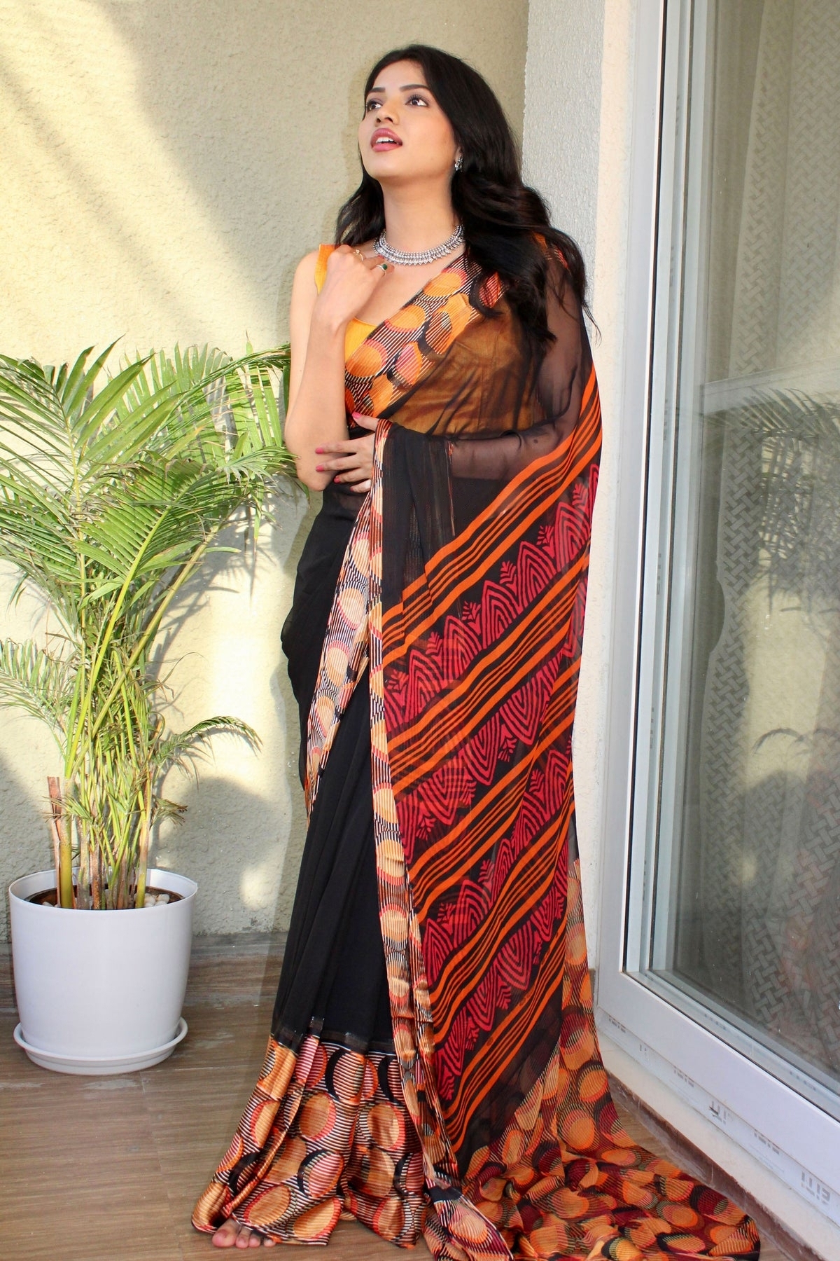 Sitanjalinx Dola Silk Banarasi Bridal Saree – Ready to Wear Sitanjali Fancy Satin Patta Saree With Unstitched blouse - Image 3