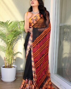 Sitanjali Fancy Satin Patta Saree