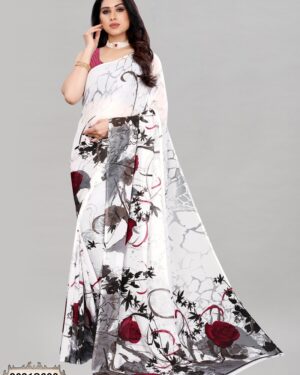 Sitanjali Fancy Printed Georgette Saree with Unstiched Blouse