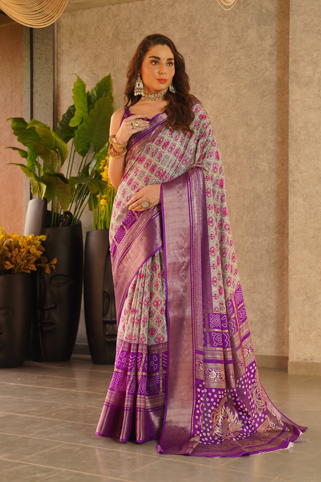 Sitanjali Fancy Dola Silk  Saree With Unstitched blouse