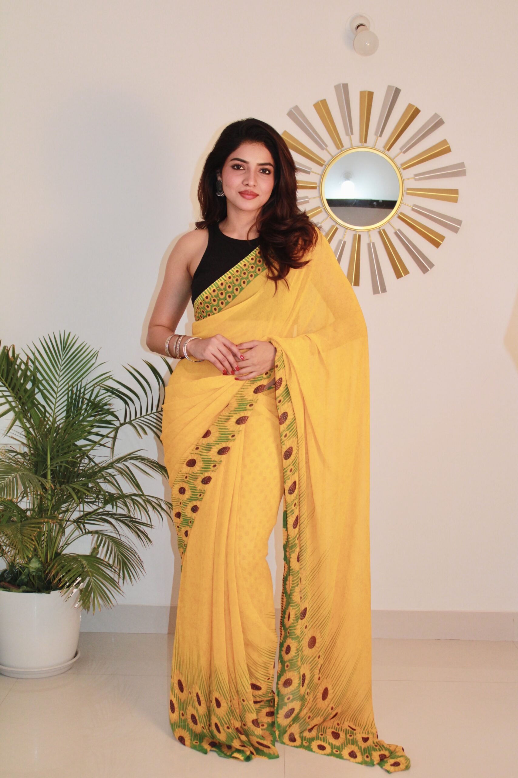 Sitanjalinx Dola Silk Banarasi Bridal Saree – Ready to Wear Sitanjali Black Georgette Saree with Unstiched Blouse - Image 2