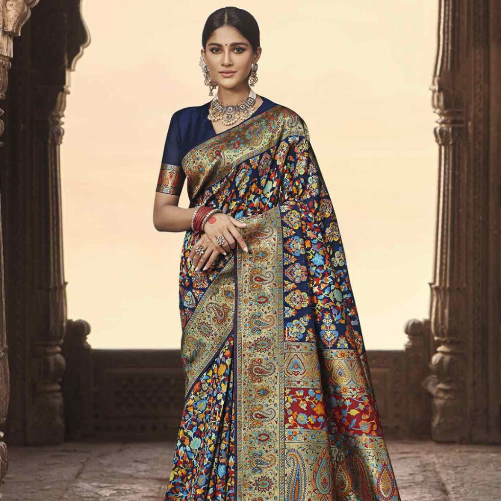 alt="Sitanjalinx Dola silk bridal saree in Banarasi design – available in ready to wear style with secure Sitanjalinx checkout and Sitanjalinx contact support"