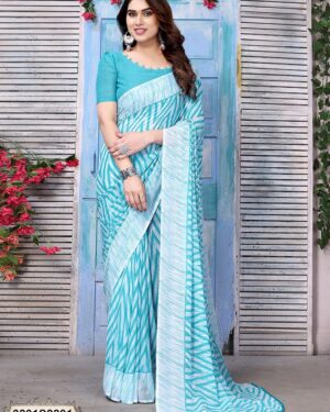 Sitanjali Printed Georgette Saree with Unstiched Blouse